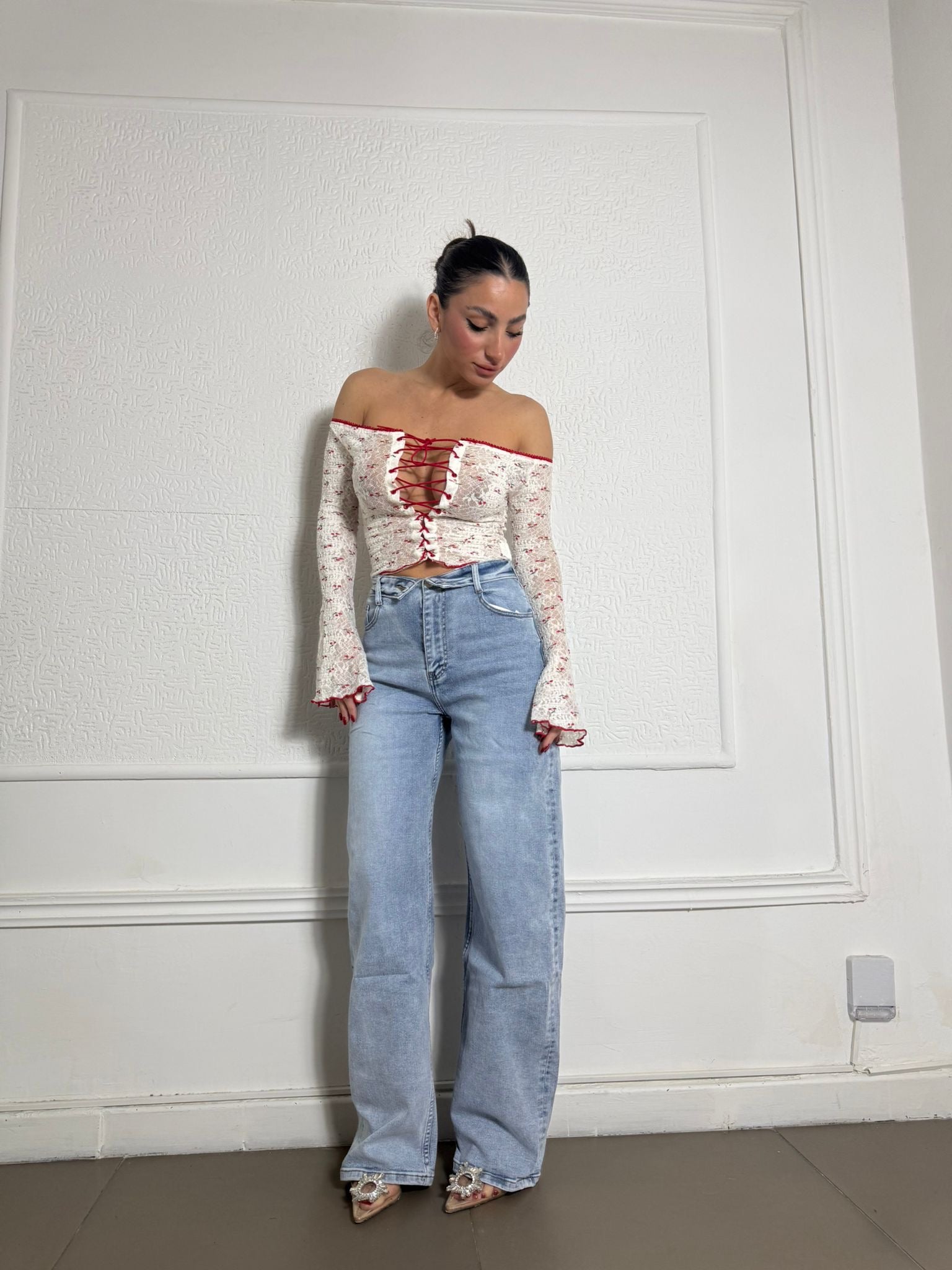 Jeans con risvolto