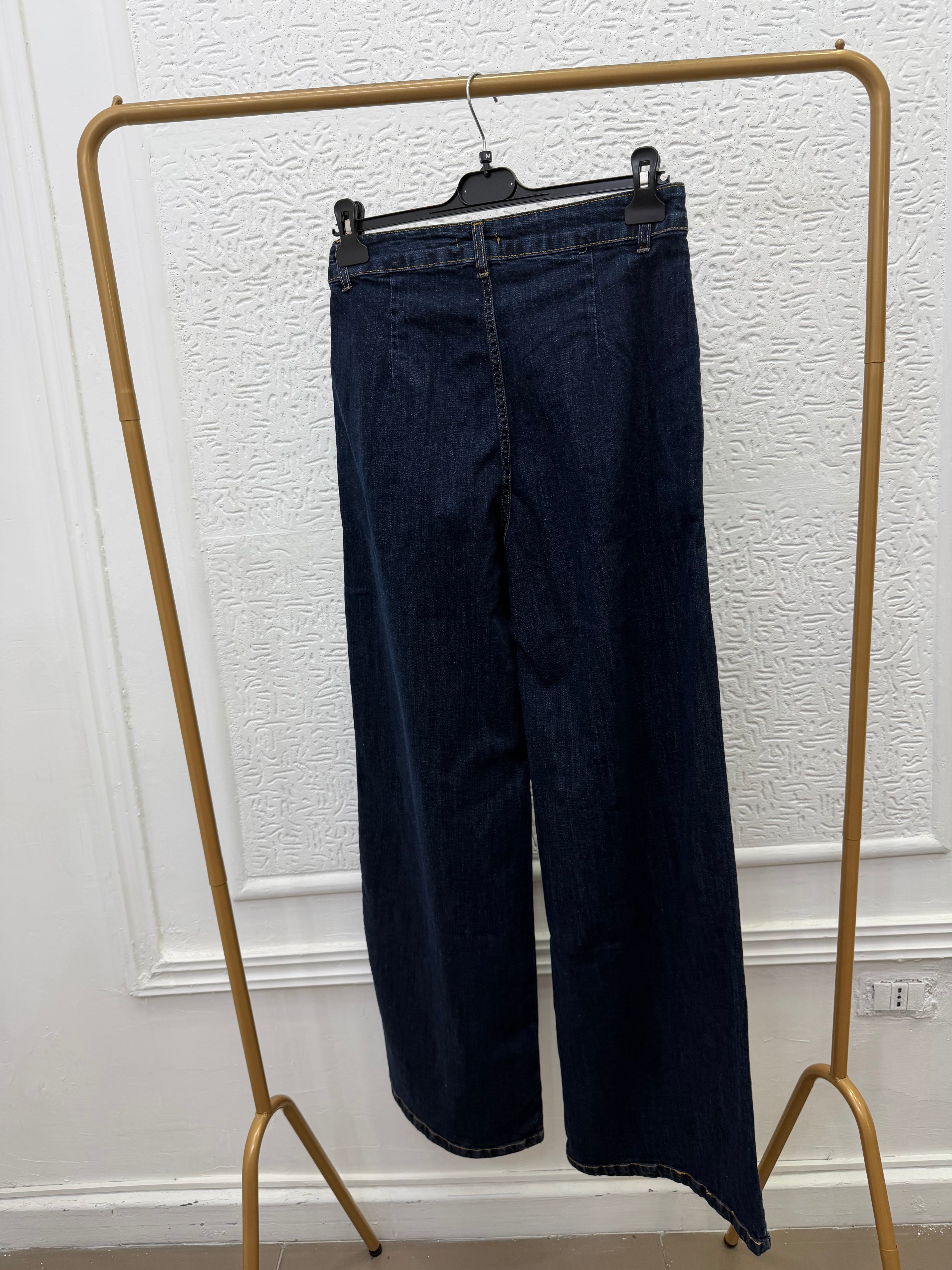 Jeans a palazzo blu scuro