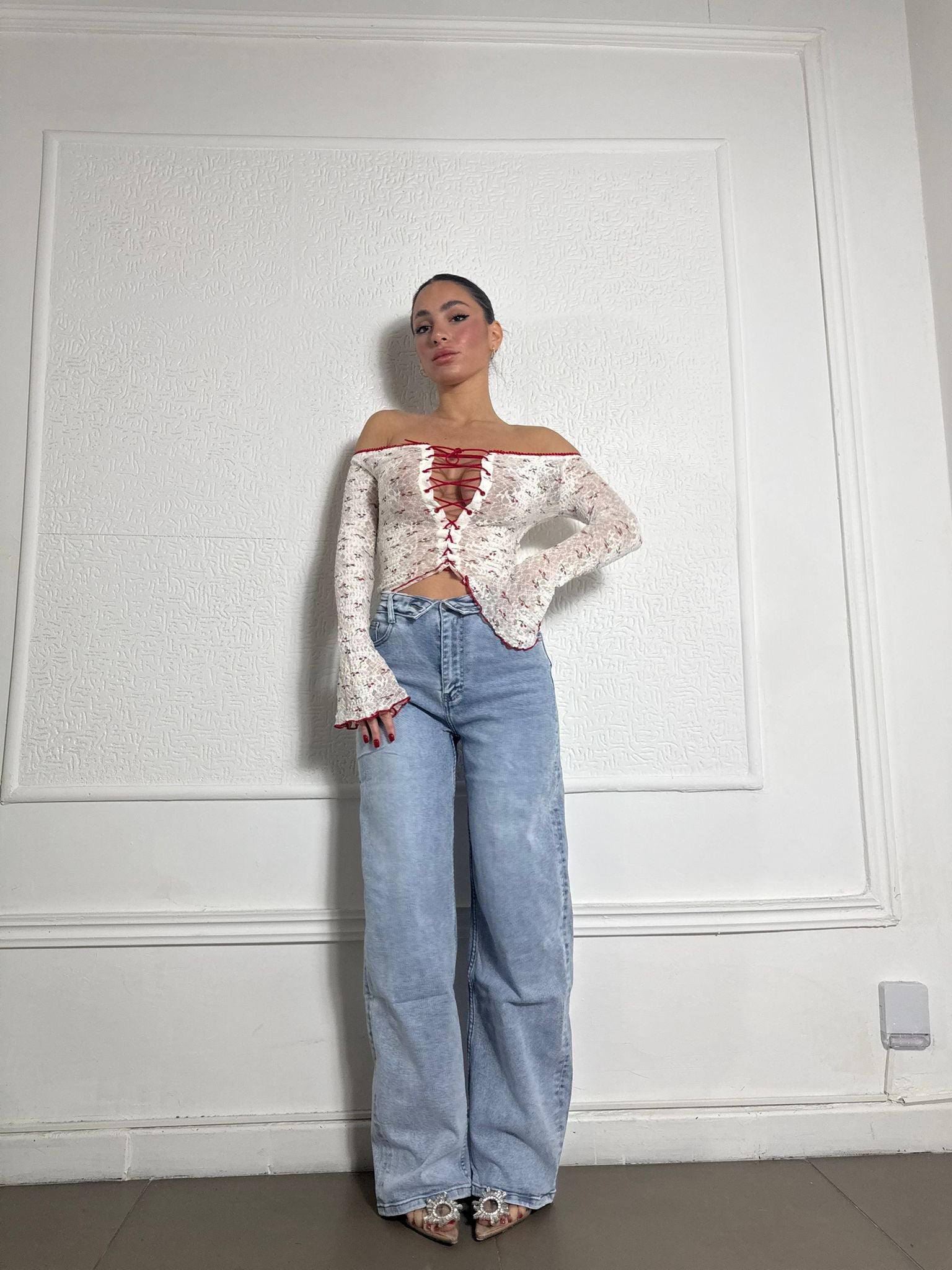 Jeans con risvolto