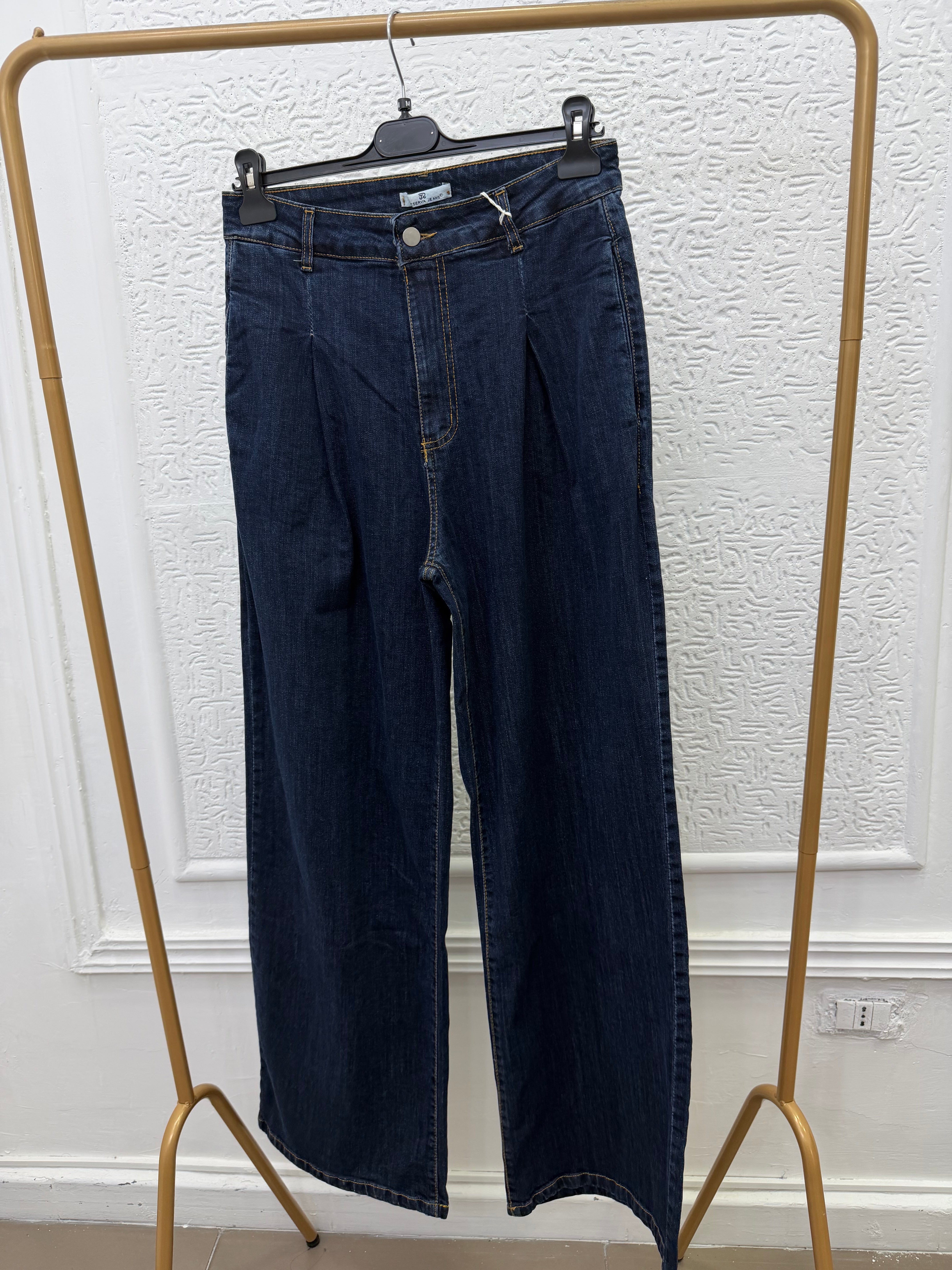 Jeans a palazzo blu scuro