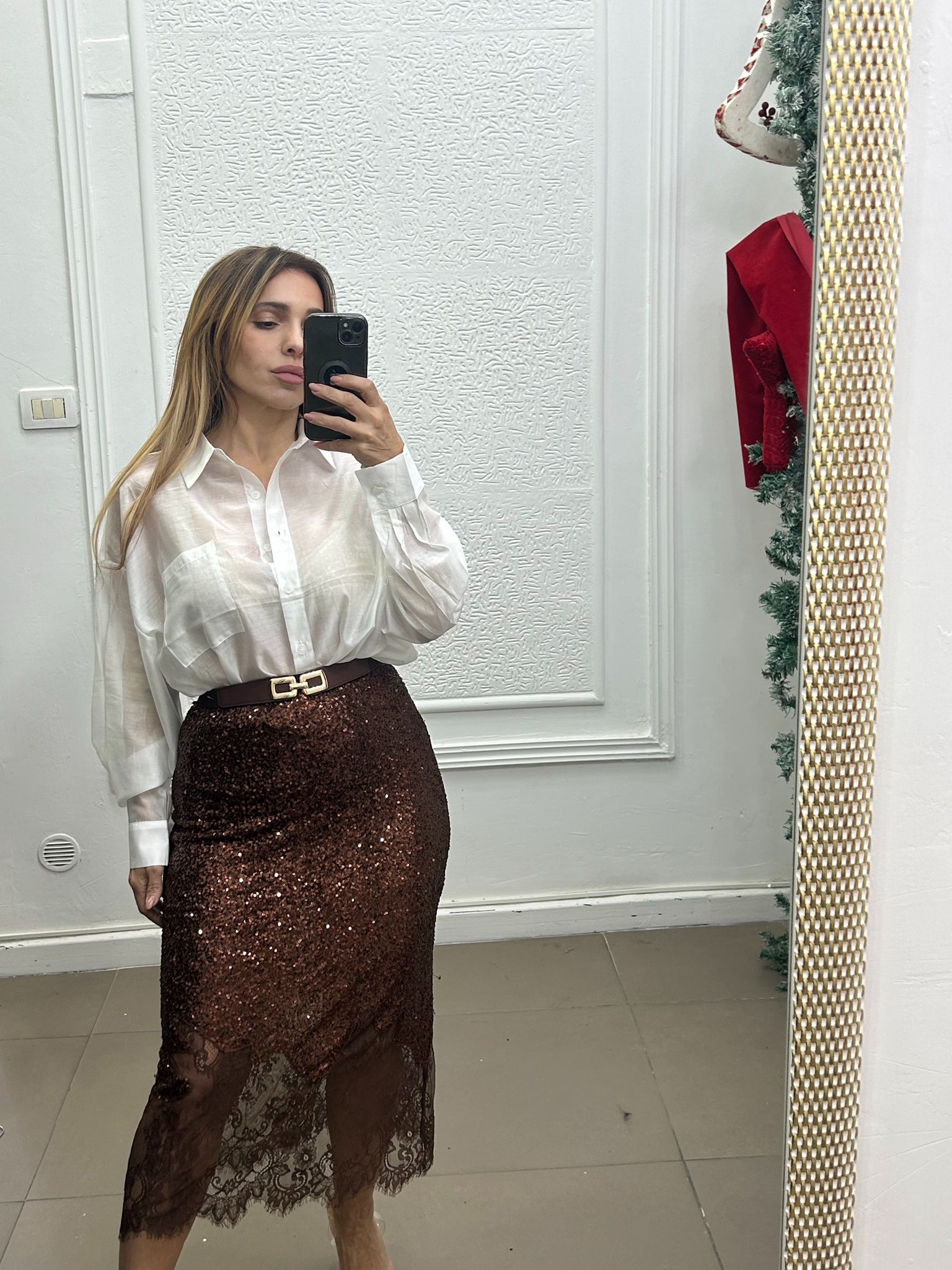 Camicia semitrasparente