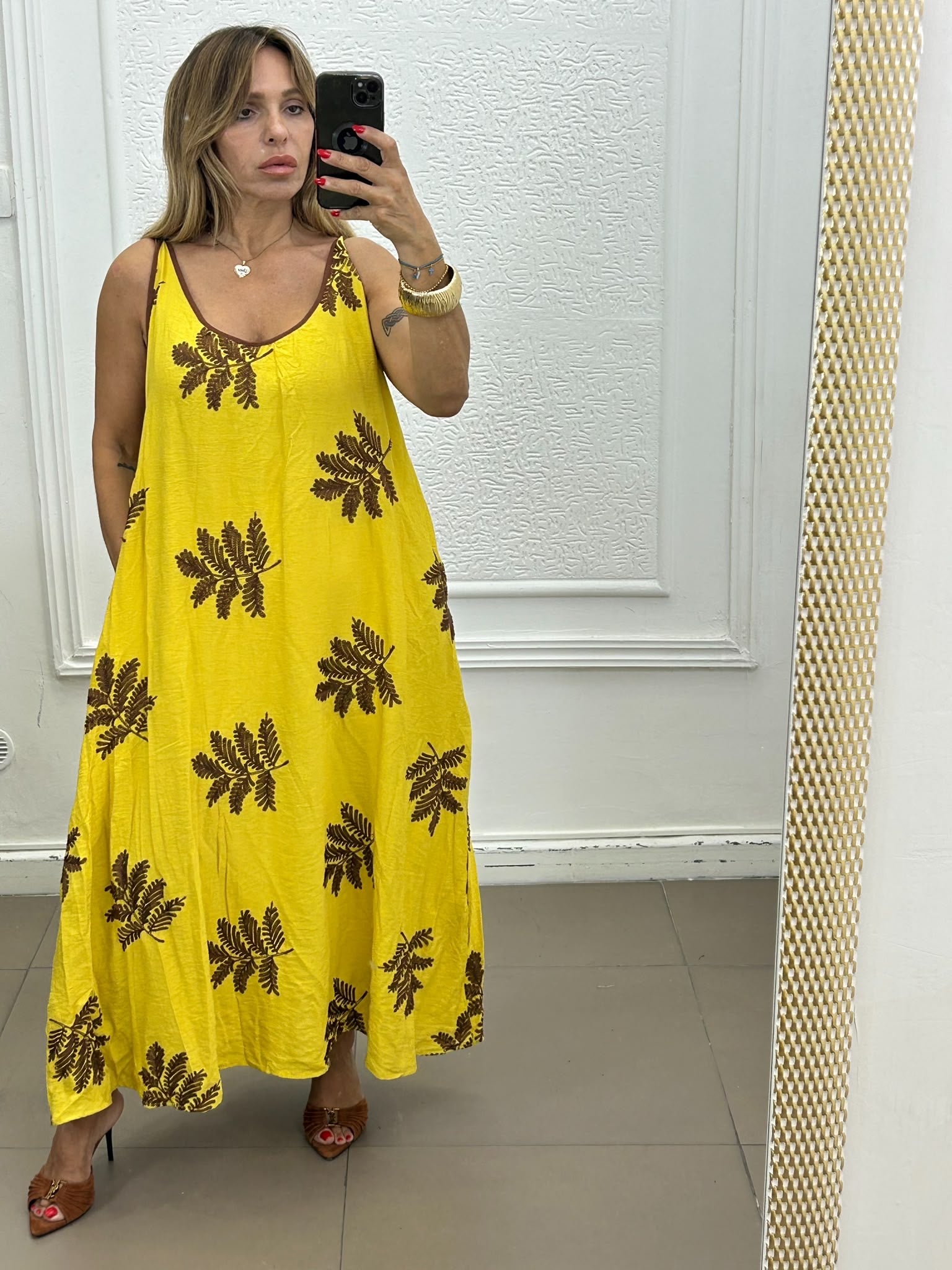 Dress con foglie Capri