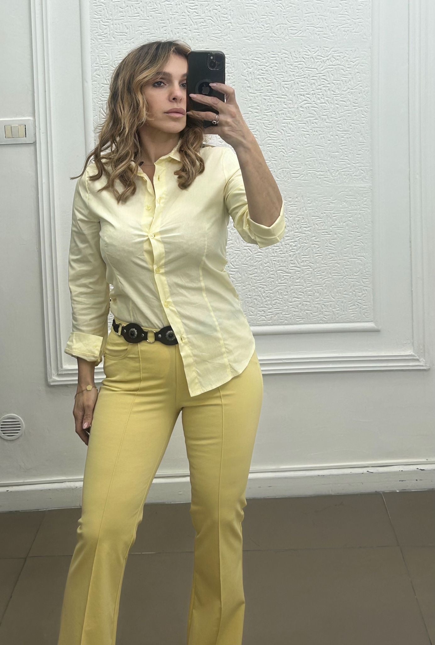 Camicia in cotone sfiancata