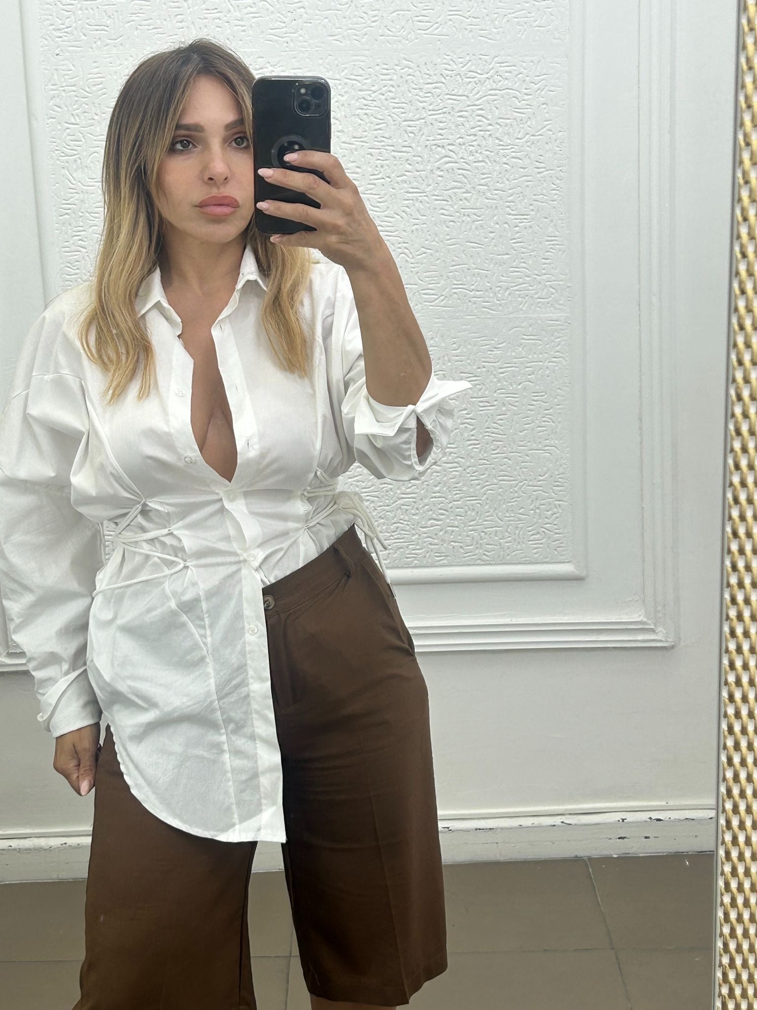 Camicia con stringhe Amour