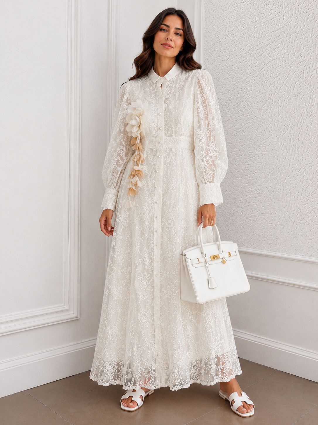 Dress macramè lungo