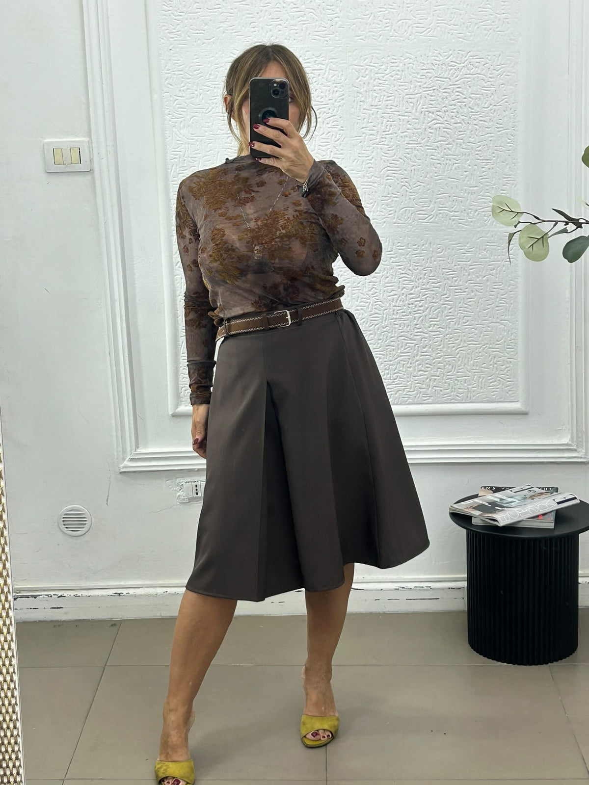 Maglia con camoscio in velluto