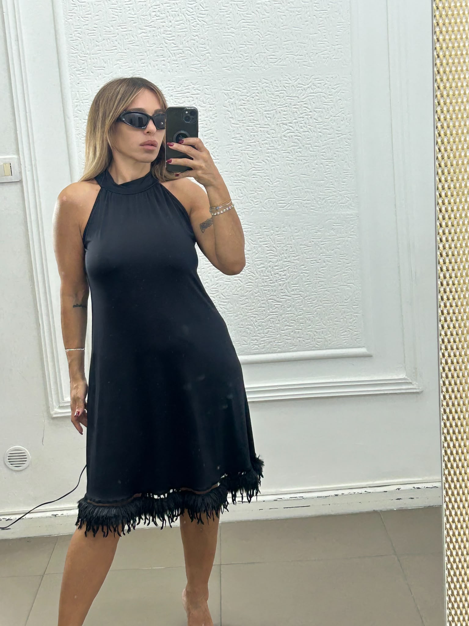 Dress con piume Manhattan