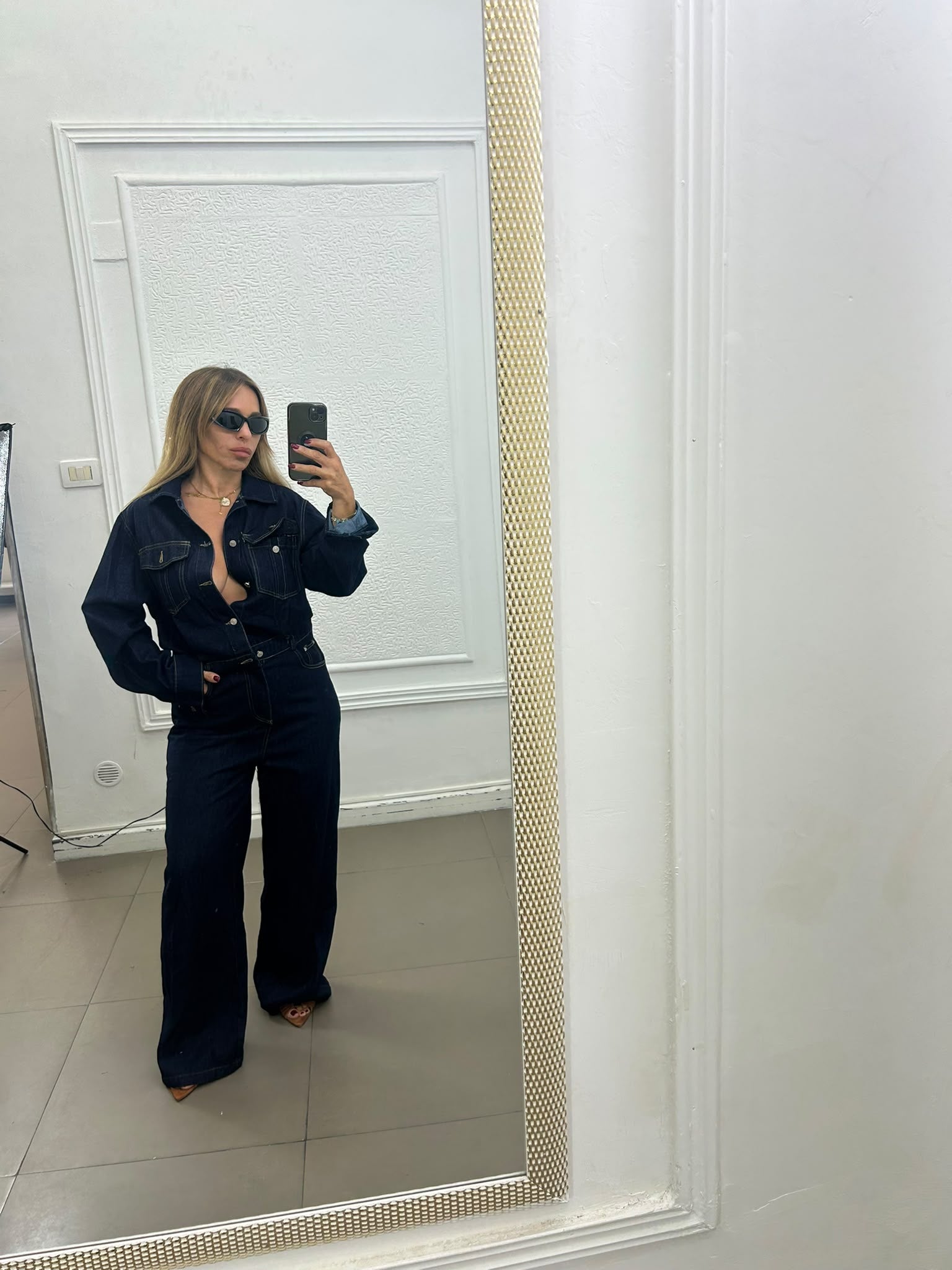 Tuta in denim scura Manhattan